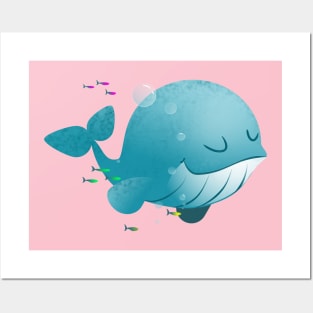 Baby blue whale Posters and Art